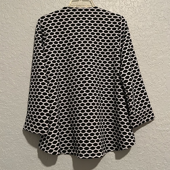 Bali Canada 1 Button Blazer Swing Jacket~Asymmetrical~Bold White/Black - Picture 5 of 6